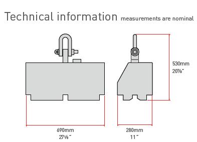 Battery Lifting Magnet Dimensions