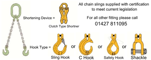 Two Leg Chain Sling c/w Clutch Type Shortner + Optional Hook Type