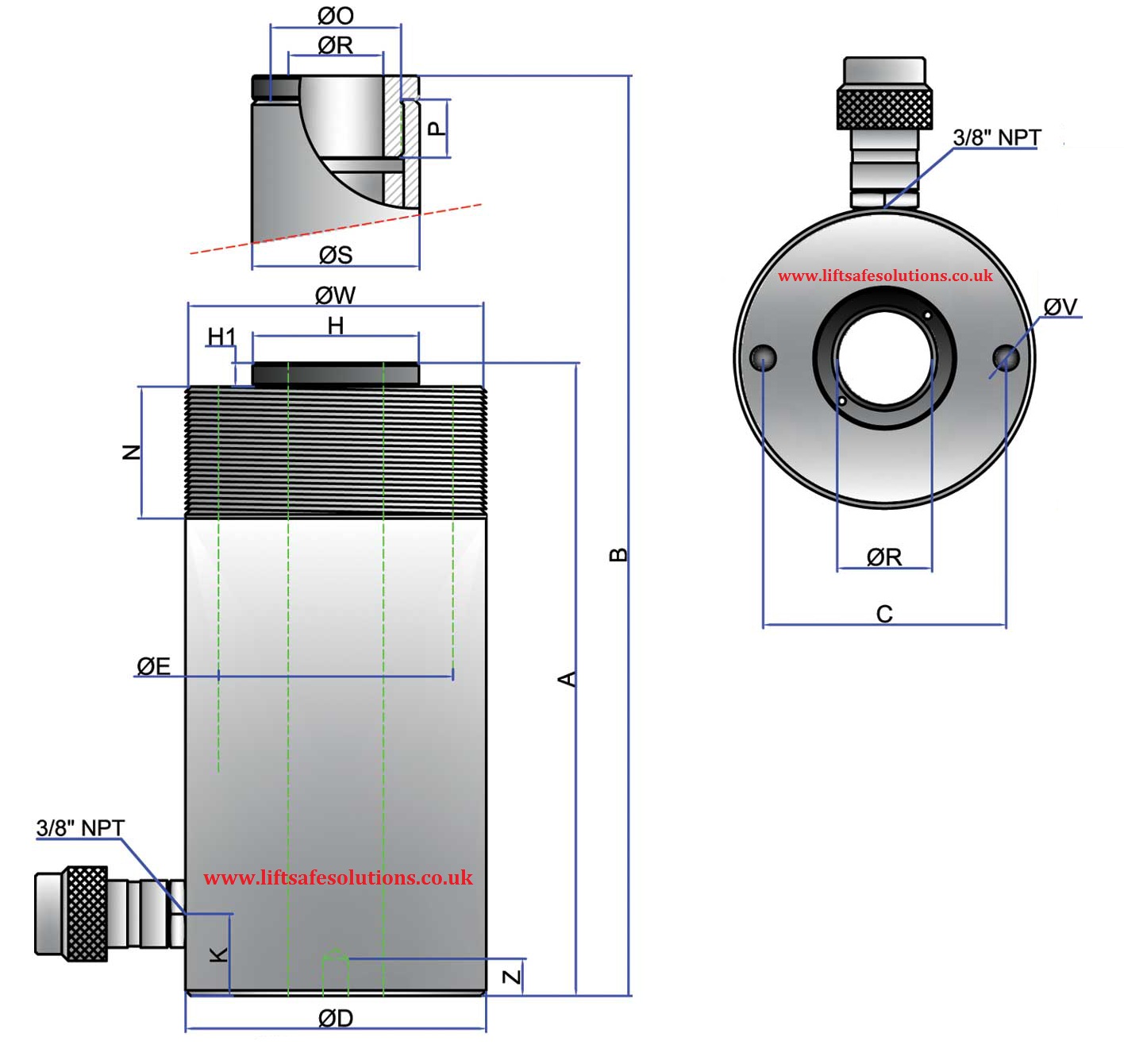 Hollow Cylinders SHS Dimensions Drawing